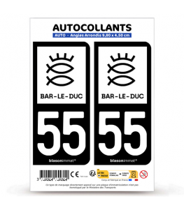 55 Bar-le-Duc - Ville | Autocollant plaque immatriculation®
