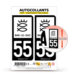 55 Bar-le-Duc - Ville | Autocollant plaque immatriculation®