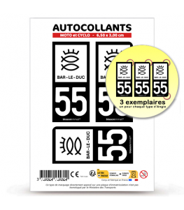 55 Bar-le-Duc - Ville | Autocollant plaque immatriculation®