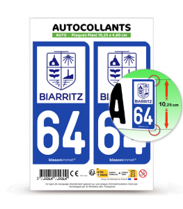 64 Biarritz - Ville | Autocollant plaque immatriculation®