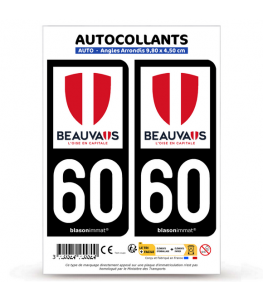 60 Beauvais - Ville | Autocollant plaque immatriculation®
