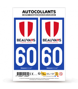 60 Beauvais - Ville | Autocollant plaque immatriculation®