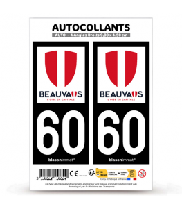 60 Beauvais - Ville | Autocollant plaque immatriculation®