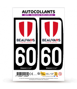 60 Beauvais - Ville | Autocollant plaque immatriculation®