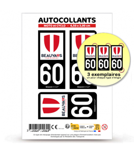 60 Beauvais - Ville | Autocollant plaque immatriculation®