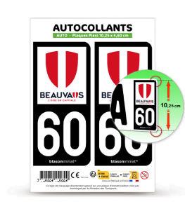 60 Beauvais - Ville | Autocollant plaque immatriculation®