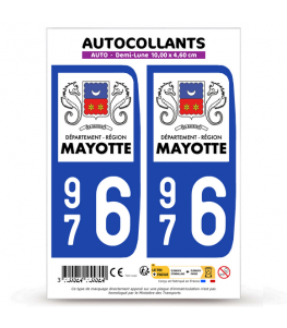 976 Mayotte - LogoType | Autocollant plaque immatriculation®
