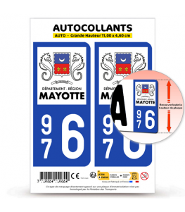 976 Mayotte - LogoType | Autocollant plaque immatriculation®