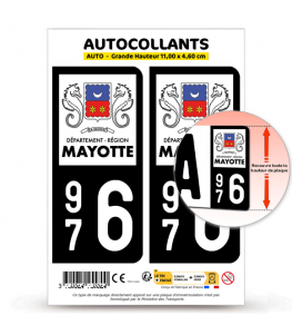 976 Mayotte - LogoType | Autocollant plaque immatriculation®