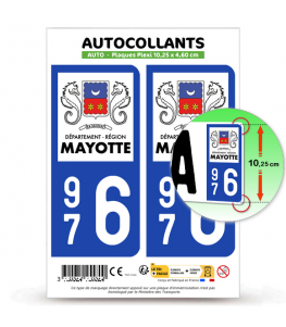 976 Mayotte - LogoType | Autocollant plaque immatriculation®
