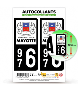 976 Mayotte - LogoType | Autocollant plaque immatriculation®