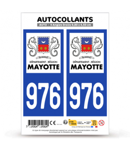 976-H Mayotte - LogoType | Autocollant plaque immatriculation®