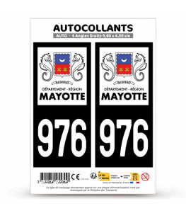 976-H Mayotte - LogoType | Autocollant plaque immatriculation®