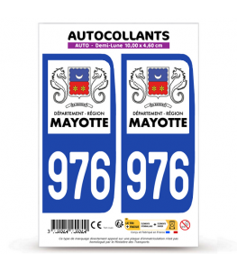 976-H Mayotte - LogoType | Autocollant plaque immatriculation®