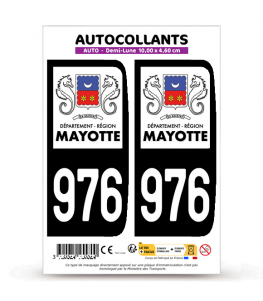 976-H Mayotte - LogoType | Autocollant plaque immatriculation®
