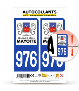976-H Mayotte - LogoType | Autocollant plaque immatriculation®