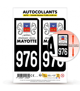 976-H Mayotte - LogoType | Autocollant plaque immatriculation®
