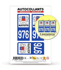 976-H Mayotte - LogoType | Autocollant plaque immatriculation®