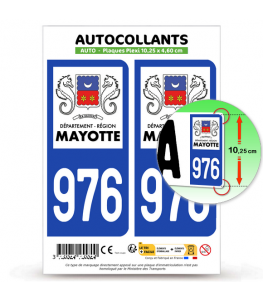 976-H Mayotte - LogoType | Autocollant plaque immatriculation®
