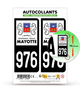 976-H Mayotte - LogoType | Autocollant plaque immatriculation®