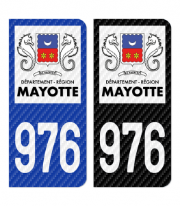 976-H Mayotte - LT Carbone-Style | Stickers plaque immatriculation