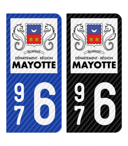 976 Mayotte - LT Carbone-Style | Stickers plaque immatriculation
