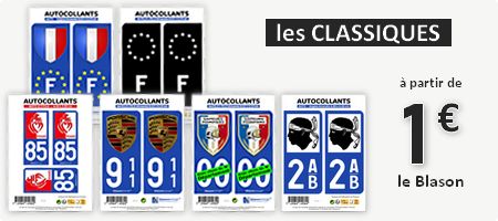 Autocollant France plaque immatriculation blason département F Europe