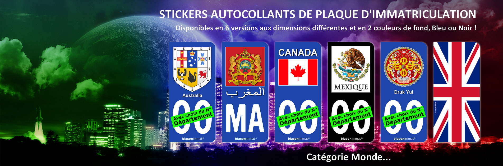 Stickers autocollants de plaque d'immatriculation - Monde