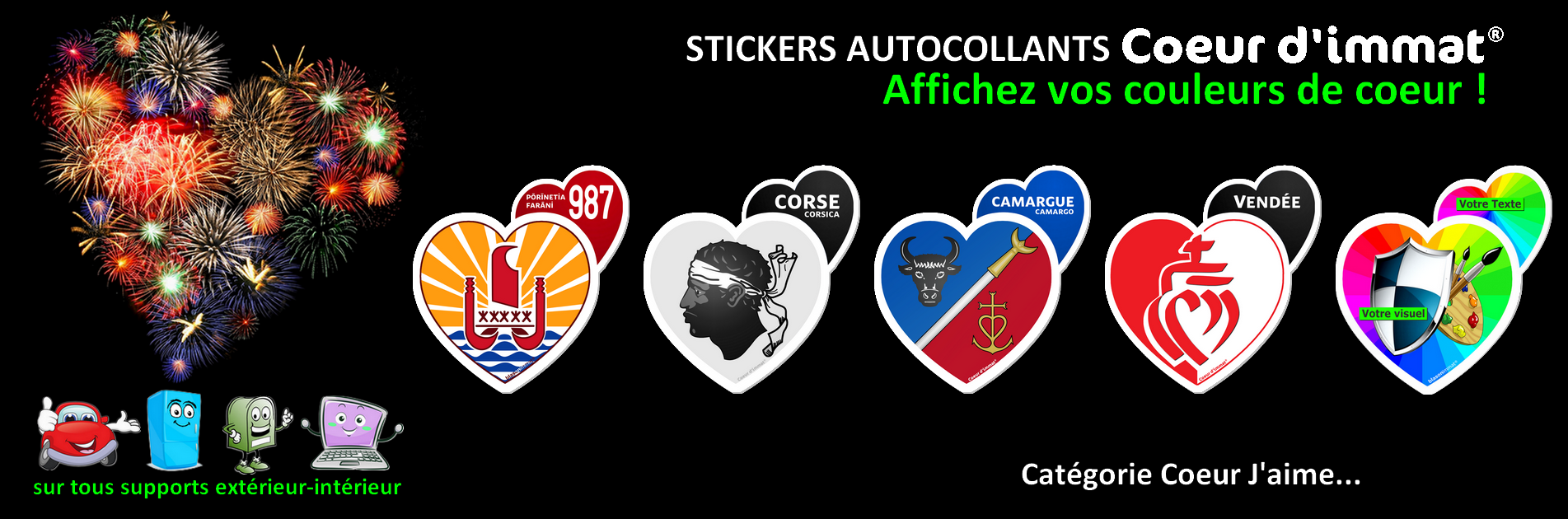 Blasons autocollant Coeur d'immatriculation - Catégorie Coeur d'immat